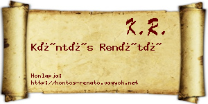 Köntös Renátó névjegykártya